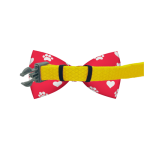 Valentines Day Paw Prints & Hearts Red Dog Bow Tie - Image 2