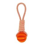 Durable Rubber Ball Chew Toy with Cotton Rope - Image 6