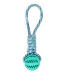Durable Rubber Ball Chew Toy with Cotton Rope - Image 4